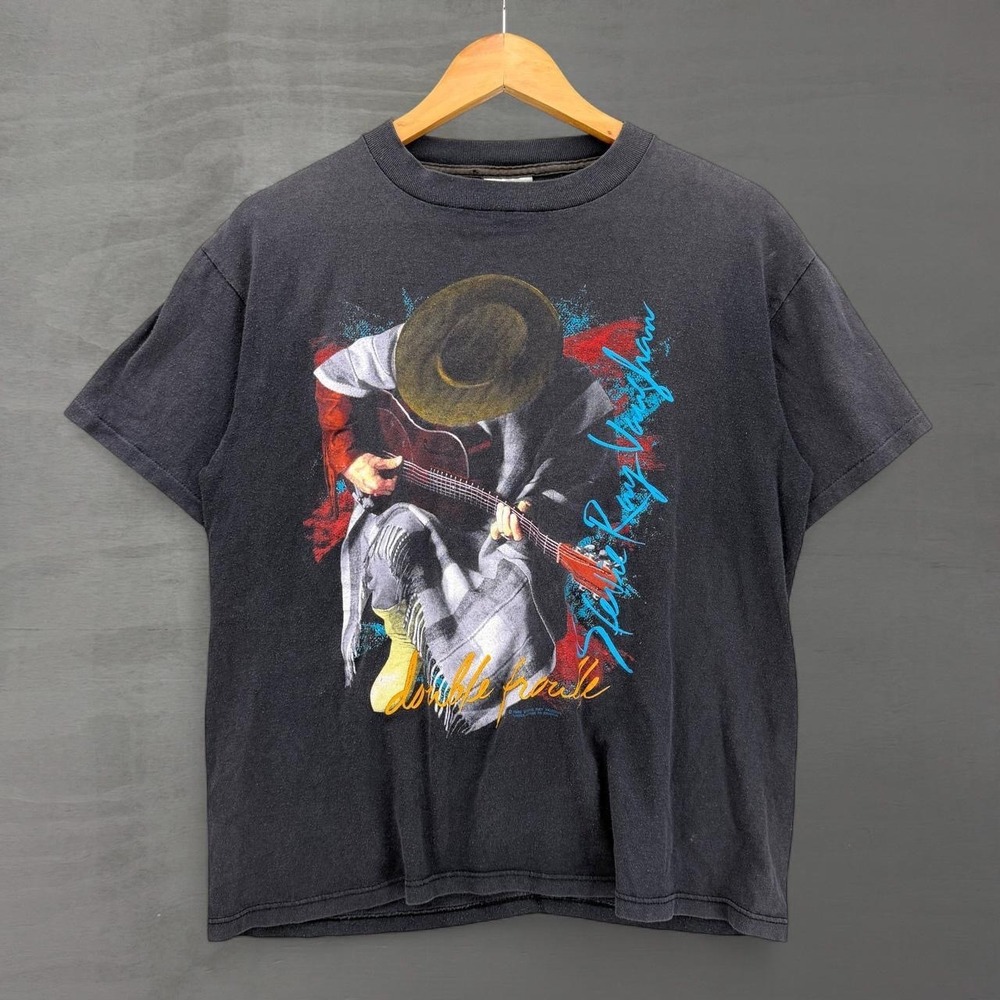 Brockum Vintage Stevie Ray Vaughan Shirt Black 1989 In Step Tour Band Tee Large